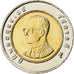 Thailand, Rama IX, 10 Baht, 2006, Bi-Metallic, UNZ+, KM:227