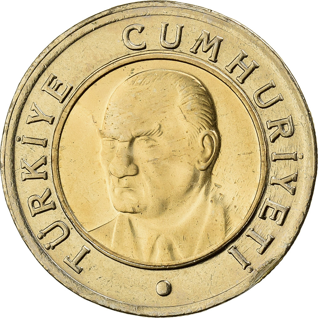 Turcja, 1 Livre, 2007, Bimetaliczny, MS(65-70)