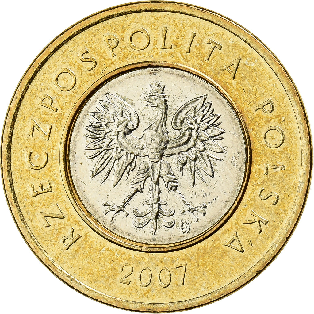 Polonia, 2 Zlote, 2007, Warsaw, Bi-metallico, SPL+, KM:283