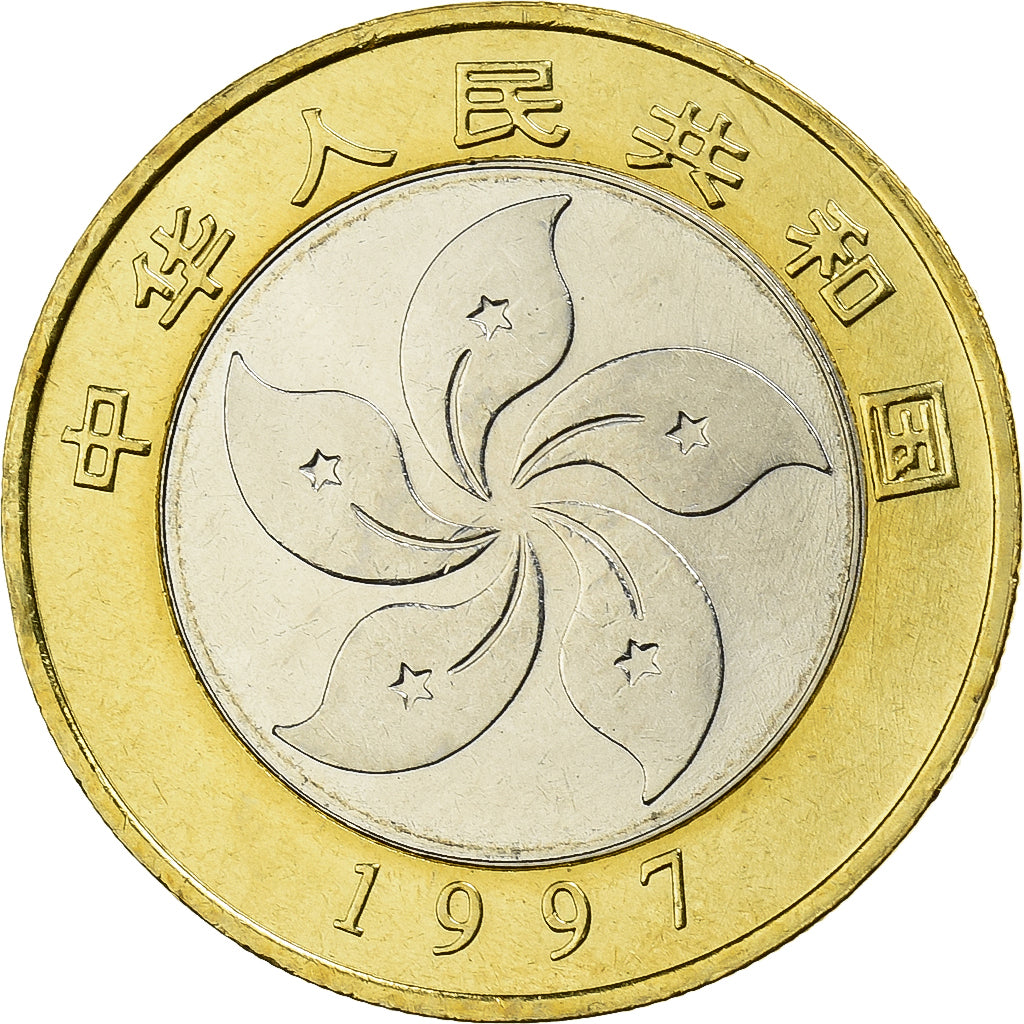CHINA, REPÚBLICA POPULAR DA, 10 Yüan, 1997, Bimetálico, MS63, KM:983