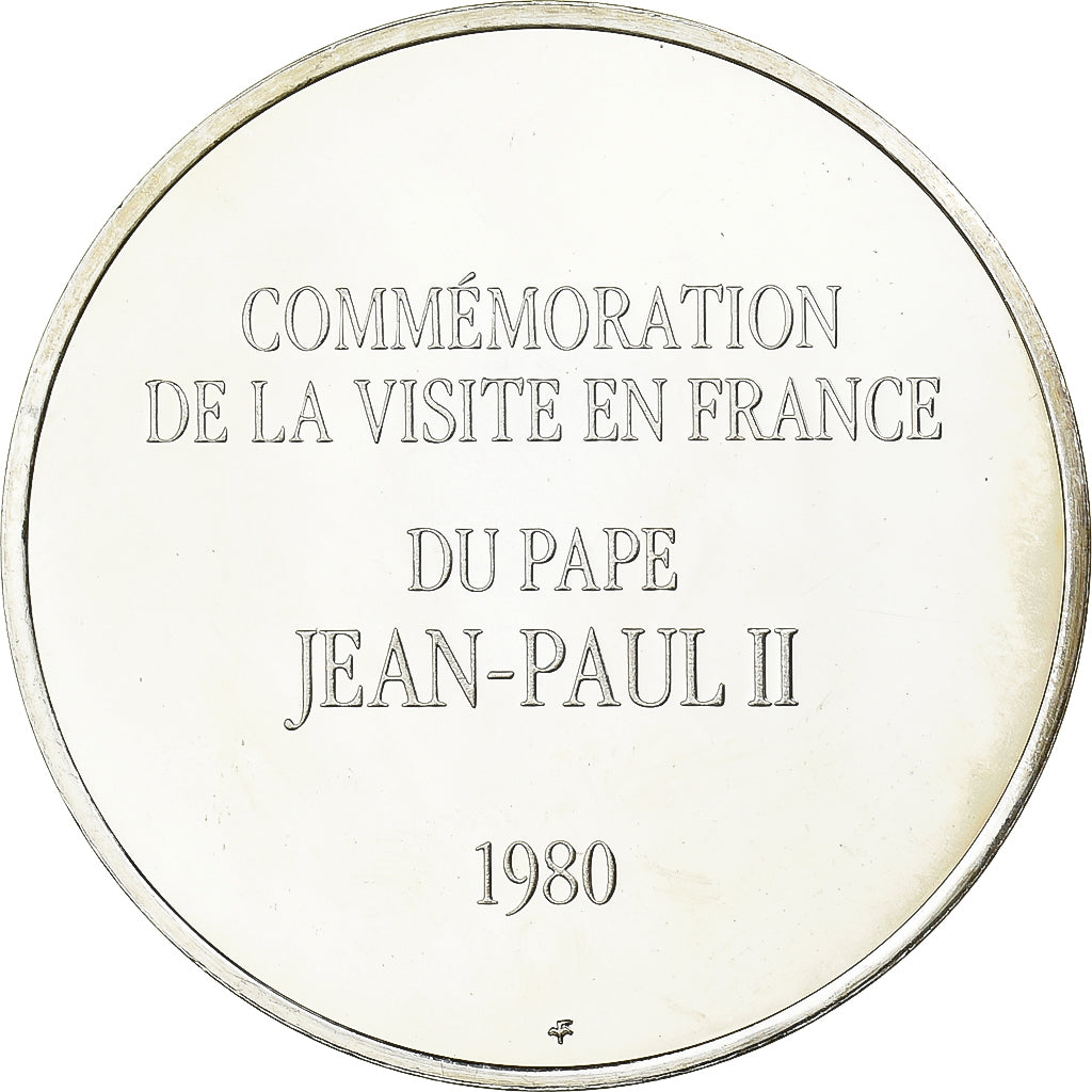 France, Medal, Commémoration de la visite en France du pape Jean-Paul II, 1980