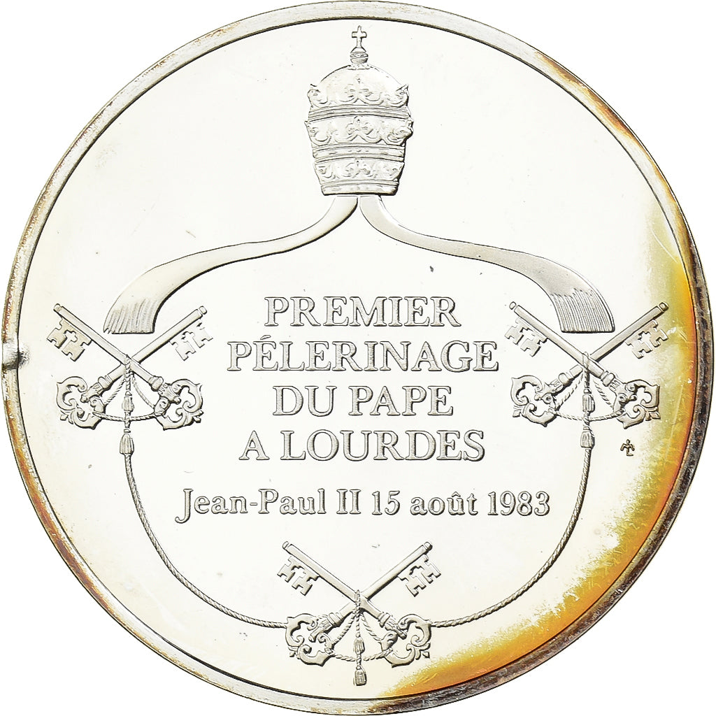 Vatican, Medal, Premier Pélerinage de Jean-Paul II à Lourdes, 1983, Silver