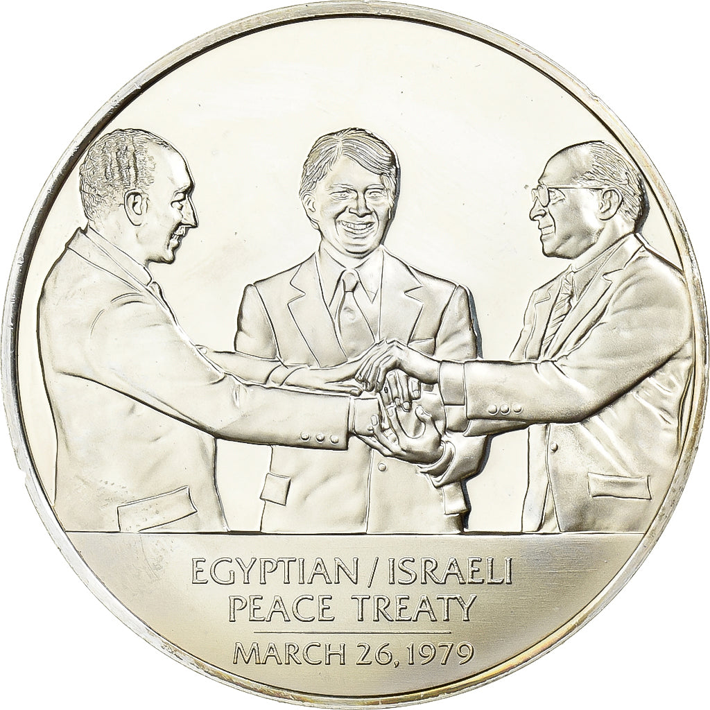 United States, Medal, Traité de Paix Israelo-Egyptien, 1979, Vermeil, MS(63)