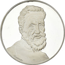 Italië, Medaille, 500th Anniversary - Michelangelo, 1975, Zilver, PR
