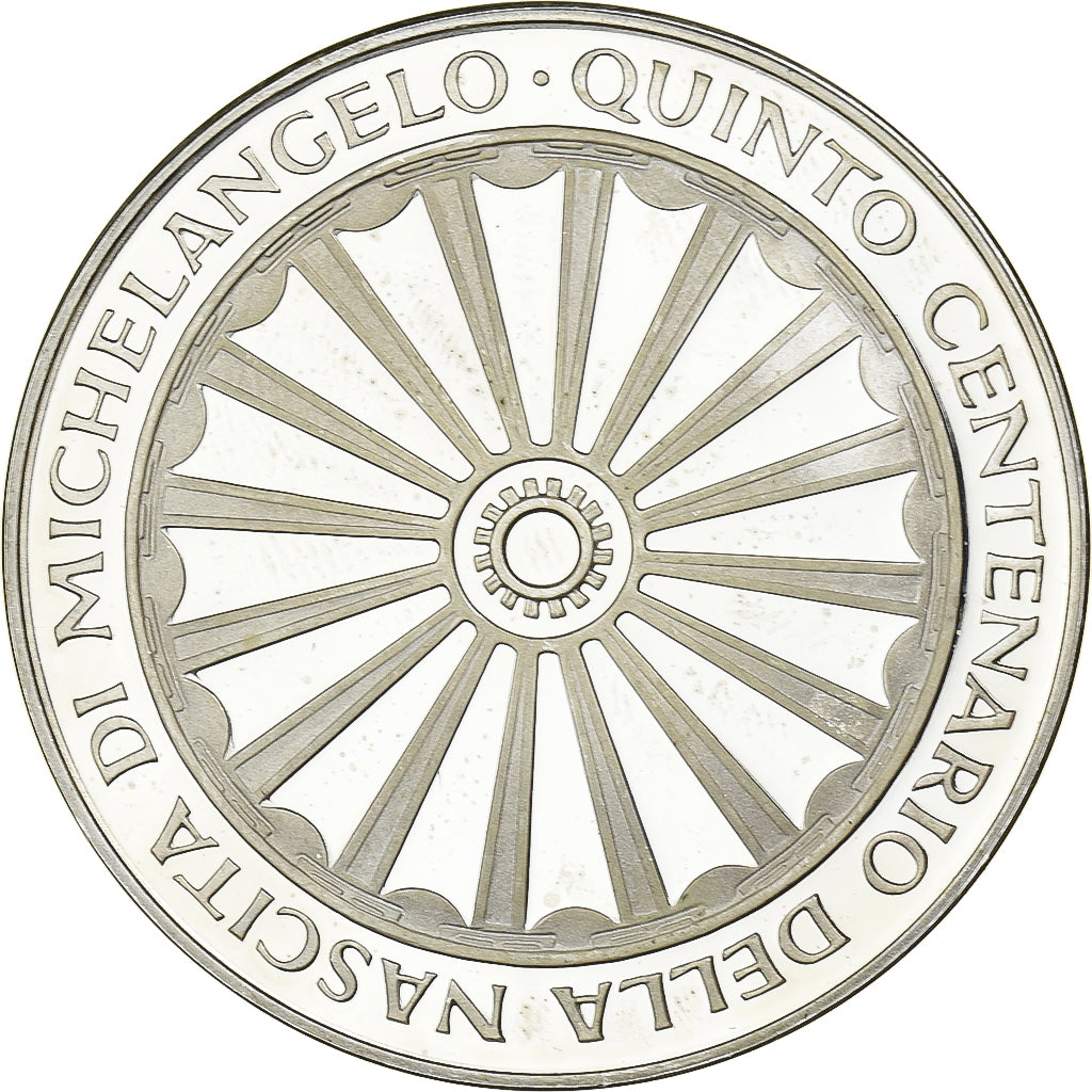 Italië, Medaille, 500th Anniversary - Michelangelo, 1975, Zilver, PR