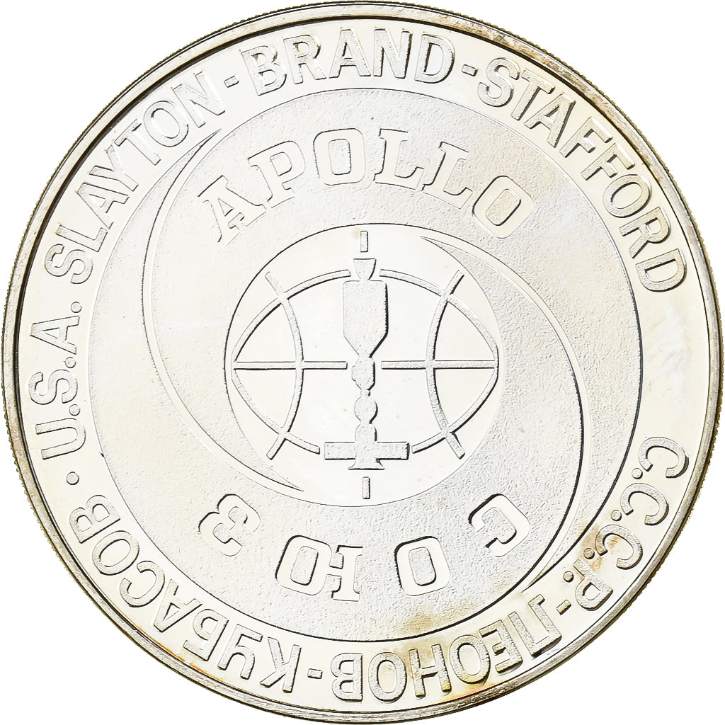 France, Medal, Apollo-Soyouz, 1975, Silver, MS(63)