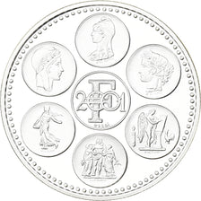 Francia, medaglia, Coq, Fin du Cours Légal du Franc, 2001, Argento, FDC