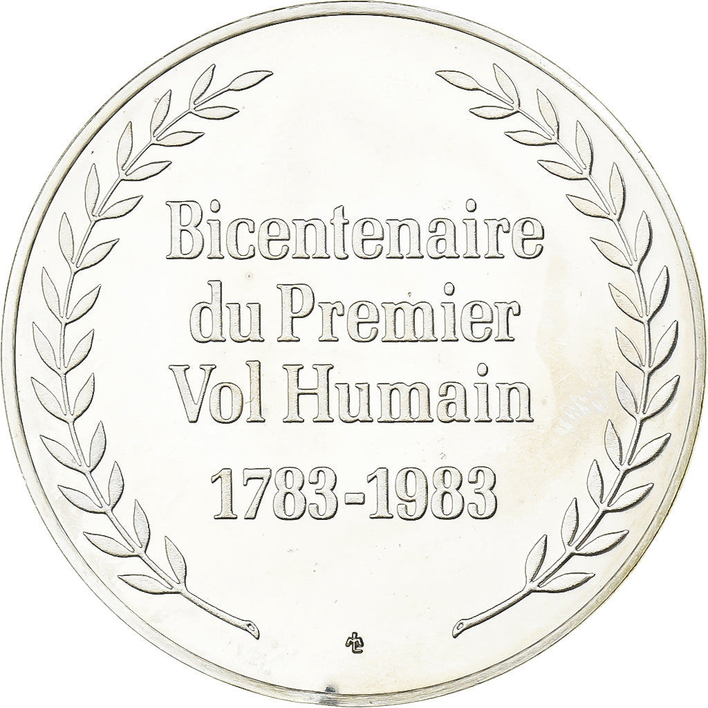 France, Médaille, Bicentenaire du Premier Vol Humain, 1983, Argent, SUP