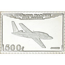 France, Medal, Timbre, Avion Magister, 500 Francs, 1983, Silver, MS(64)