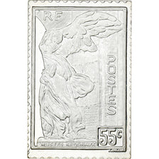 France, Medal, Timbre, Victoire de Samothrace, 55 Centimes, 1983, Silver