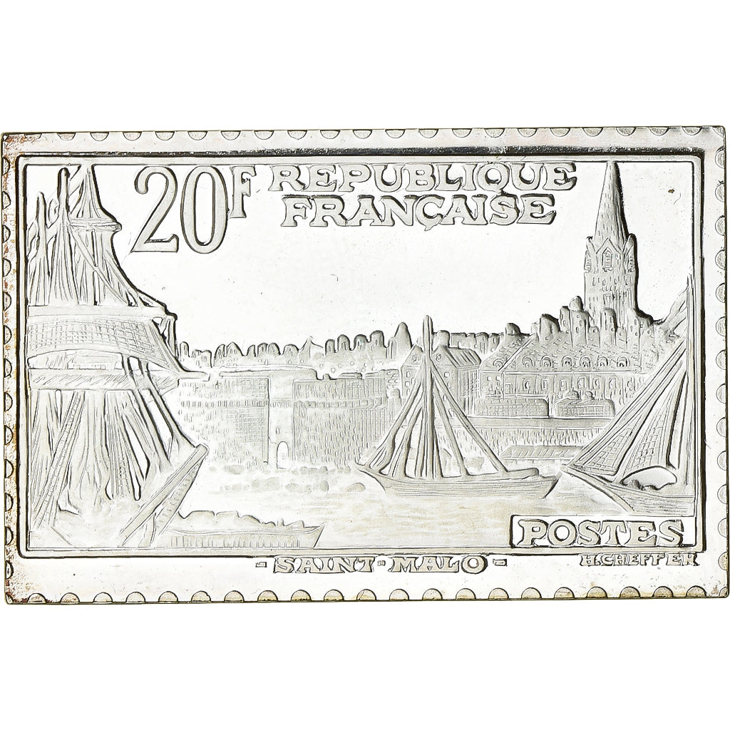 Frankreich, Medaille, Timbre, Saint-Malo, 20 Francs, 1983, Silber, STGL