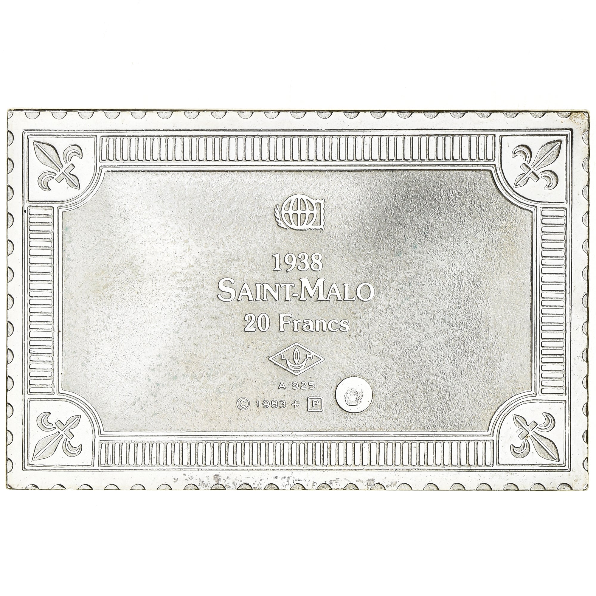 Frankreich, Medaille, Timbre, Saint-Malo, 20 Francs, 1983, Silber, STGL