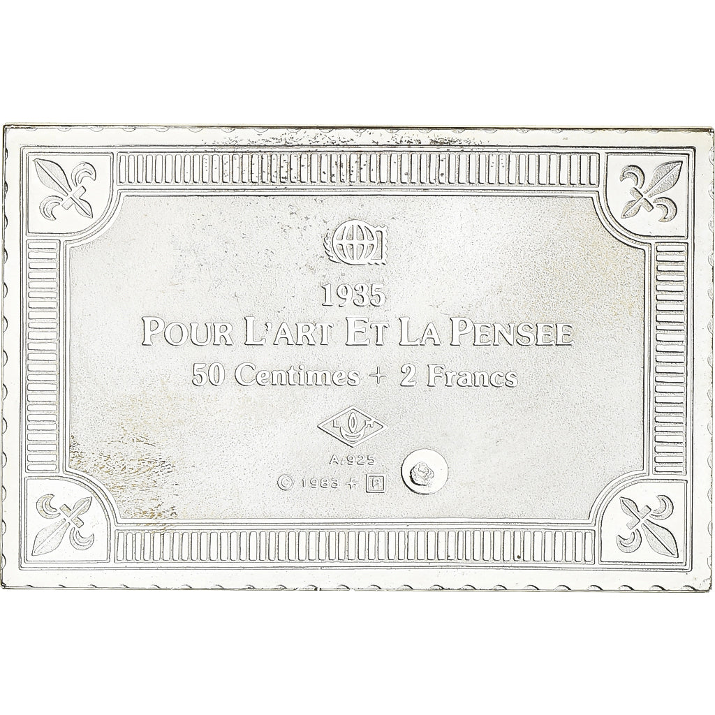 Francia, medalla, Timbre, Pour l'Art et la Pensée, 50 Centimes + 2 Francs