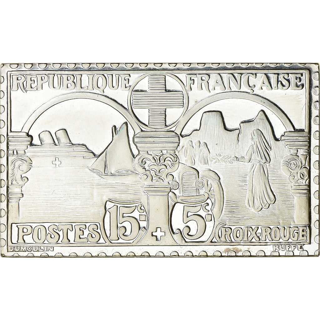 Francia, medalla, Timbre, Croix-Rouge, Infirmière, 1983, Plata, FDC
