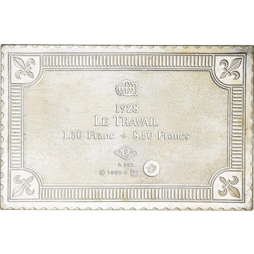 Frankrijk, Medaille, Timbre, Le Travail, Caisse d'Amortissement, 1983, Zilver