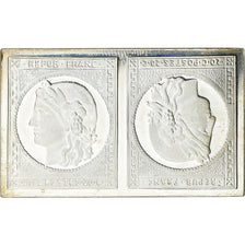 France, Medal, Timbre, Cérès, Tête-Bêche, 1981, MS(65-70), Silver