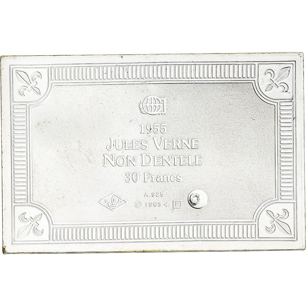 Francia, medalla, Timbre, Jules Verne, 30 Francs, 1983, Plata, FDC
