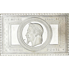 France, Medal, Timbre, Napoléon III, Effigie Laurée, 5 Francs, 1982, Silver