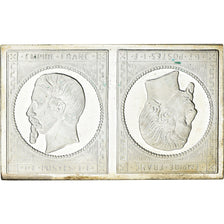 France, Medal, Timbre, Napoléon III, Tête Bêche, 1981, Silver, MS(63)