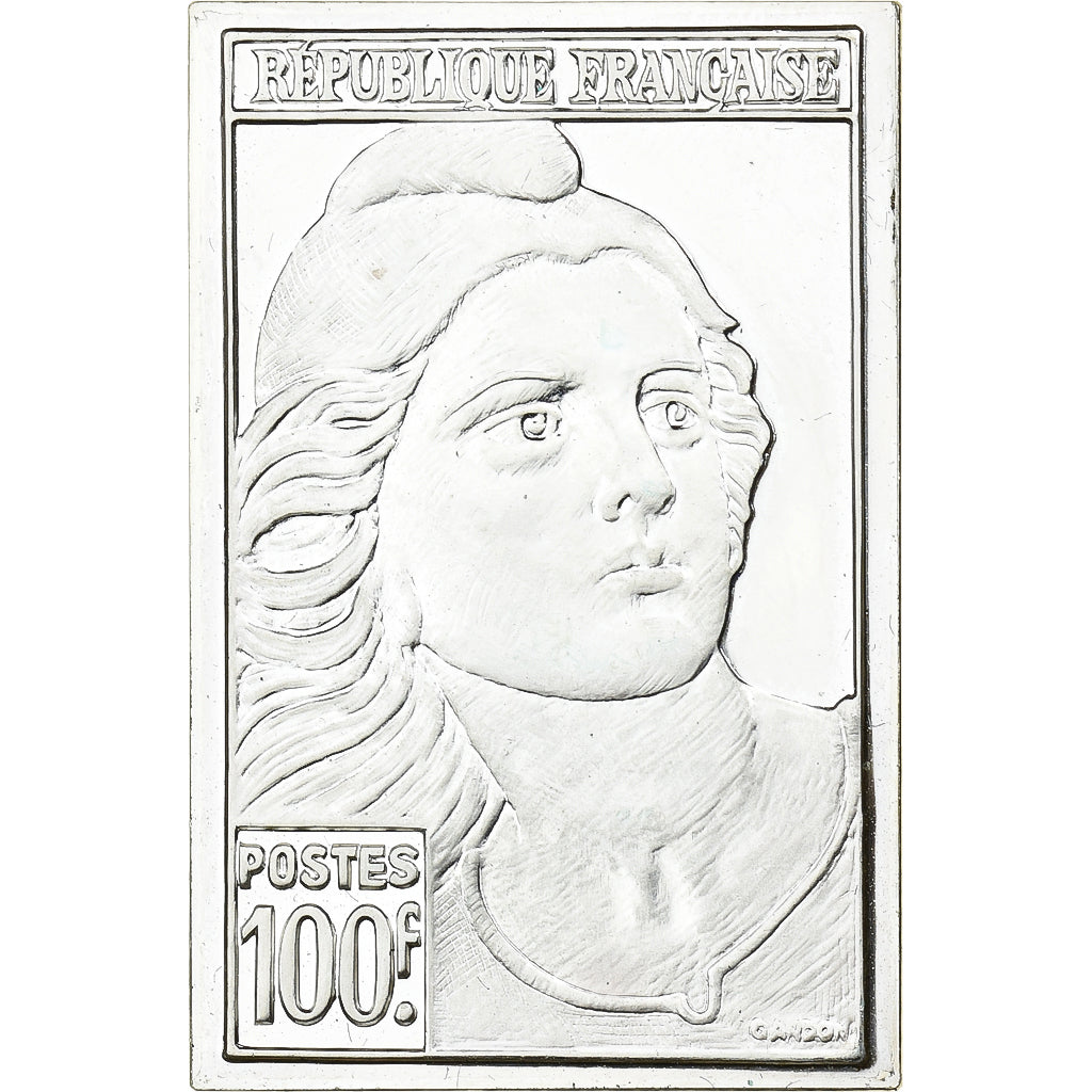 Francja, medal, Timbre, Marianne, 1983, Srebro, Gandon, MS(65-70)