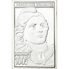 France, Medal, Timbre, Marianne, 1983, Silver, Gandon, MS(65-70)