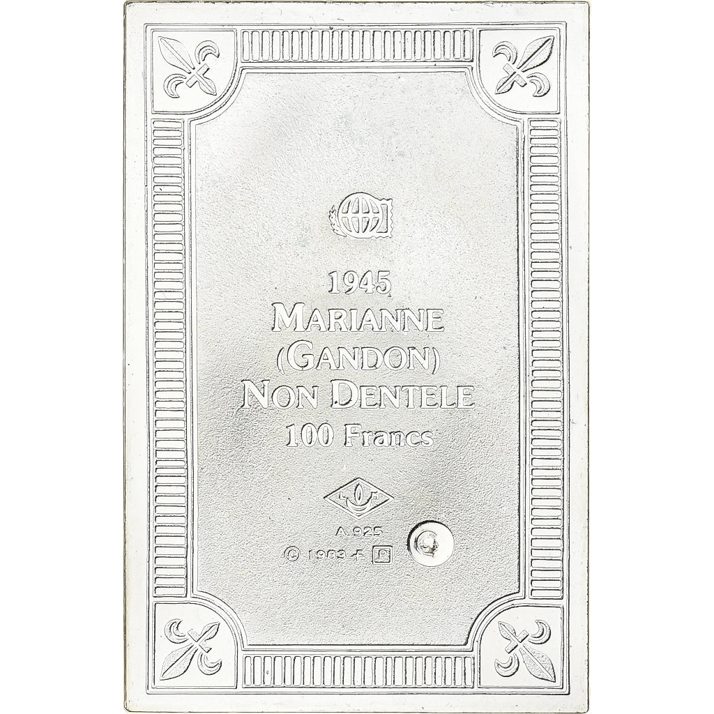 Francja, medal, Timbre, Marianne, 1983, Srebro, Gandon, MS(65-70)