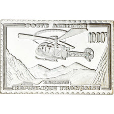 France, Medal, Timbre, Hélicoptère Alouette, 1000 Francs, 1983, Silver