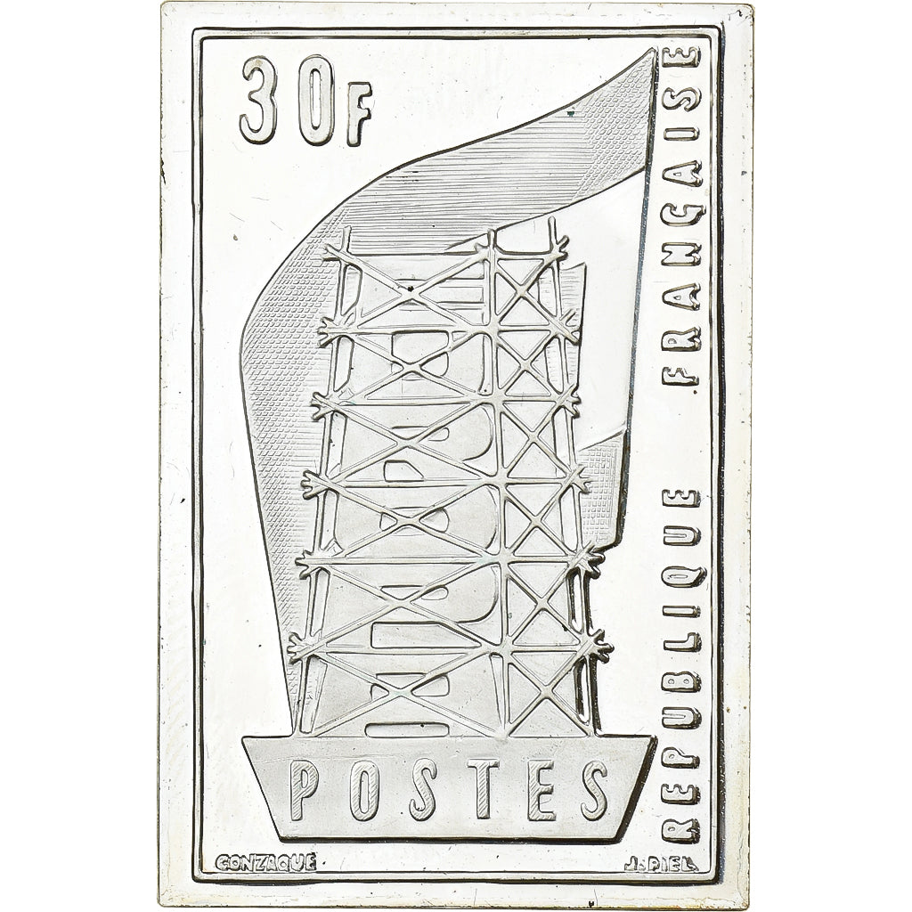 Francia, medalla, Timbre, Europa, 30 Francs, 1983, Plata, FDC