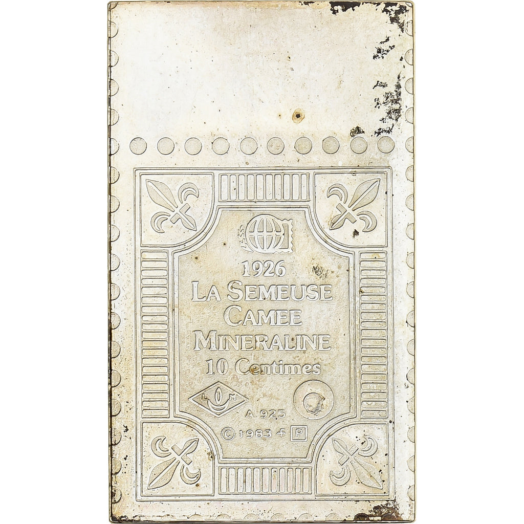France, Medal, Timbre, La Semeuse, Camée Minéraline, 1983, Silver, MS(63)