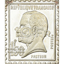 Francia, medaglia, Timbre, Pasteur Surchargé, 10 Francs sur 1.50 franc, 1983