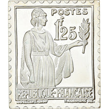 France, Medal, Timbre, Type Paix, 1.25 Franc, 1983, Silver, MS(65-70)