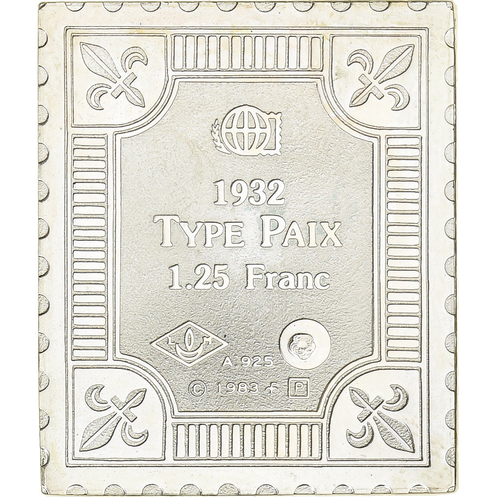 France, Medal, Timbre, Type Paix, 1.25 Franc, 1983, Silver, MS(65-70)