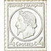 France, Medal, Timbre, Napoléon III, Effigie Laurée, 4 Centimes, 1982, Silver