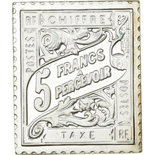 France, Medal, Timbre Taxe 5 Francs, 1982, Silver, MS(63)
