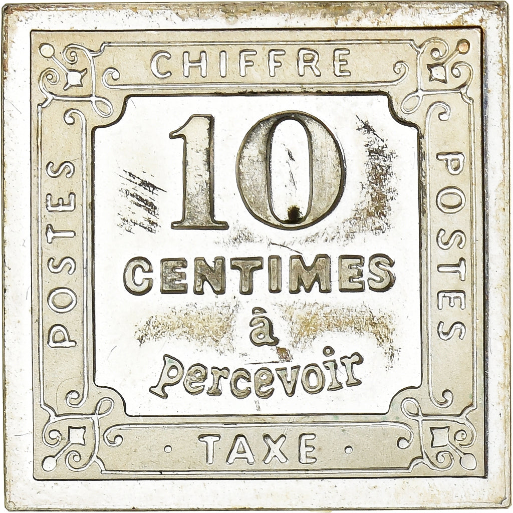 Francia, medalla, Timbre Taxe, 10 Centimes, 1981, Plata, SC