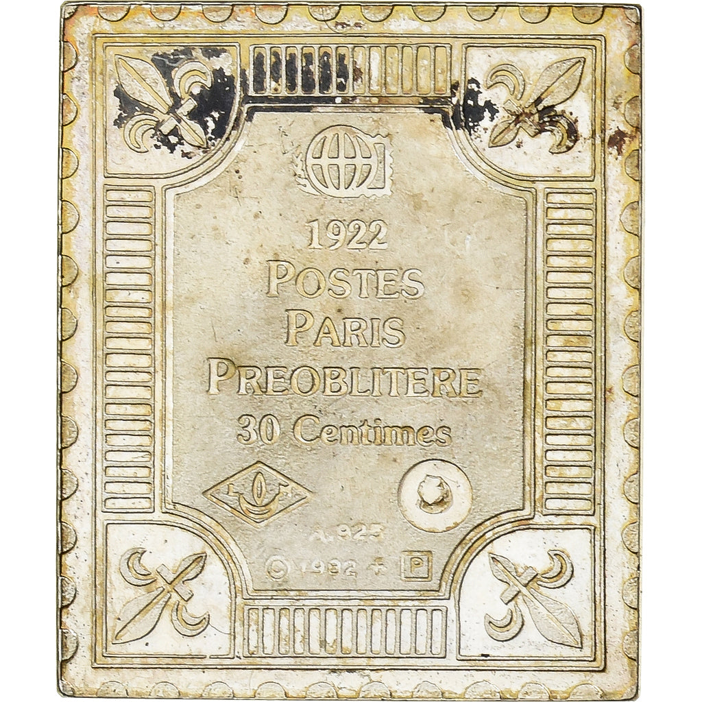 France, Medal, Timbre, Postes, Paris, Préoblitéré, 30 Centimes, 1982, Silver