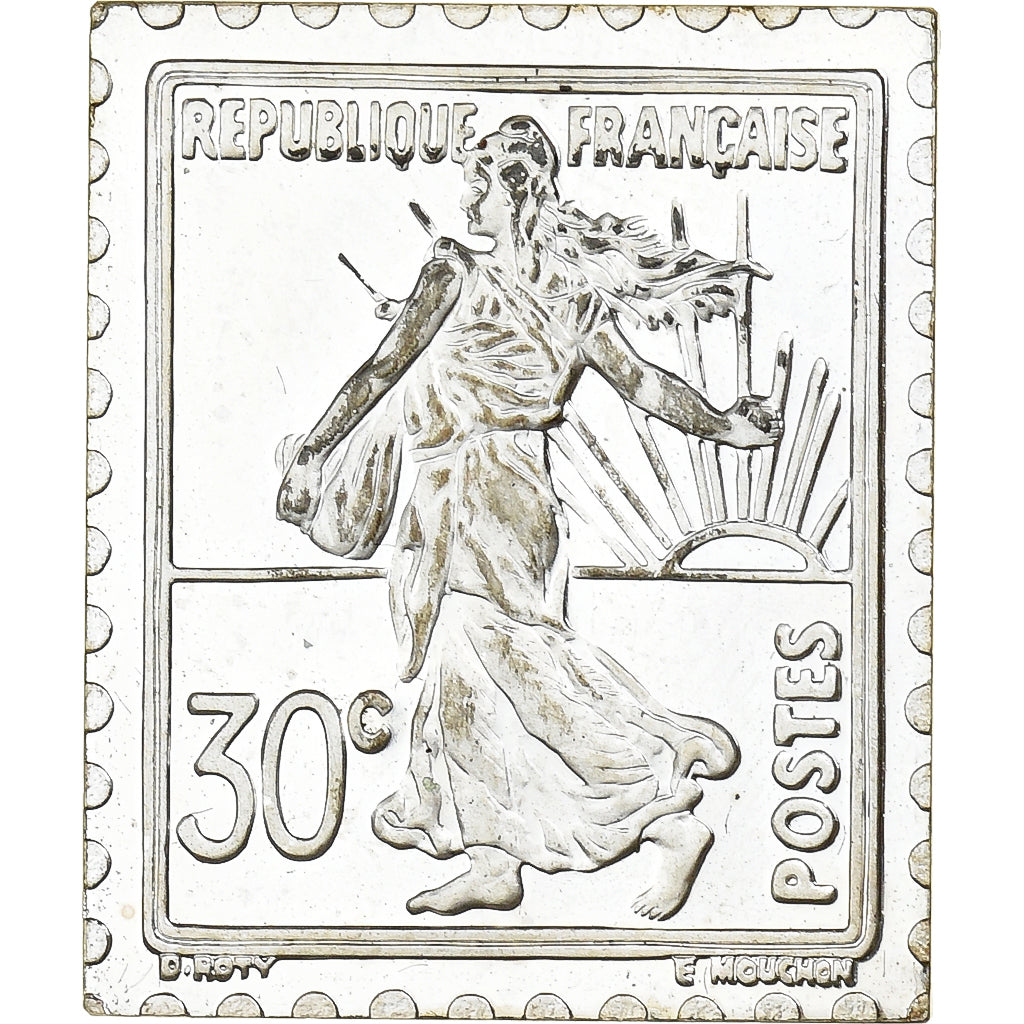 Frankreich, Medaille, Timbre, La Semeuse sur Fond Ligné, 30 Centimes, 1982