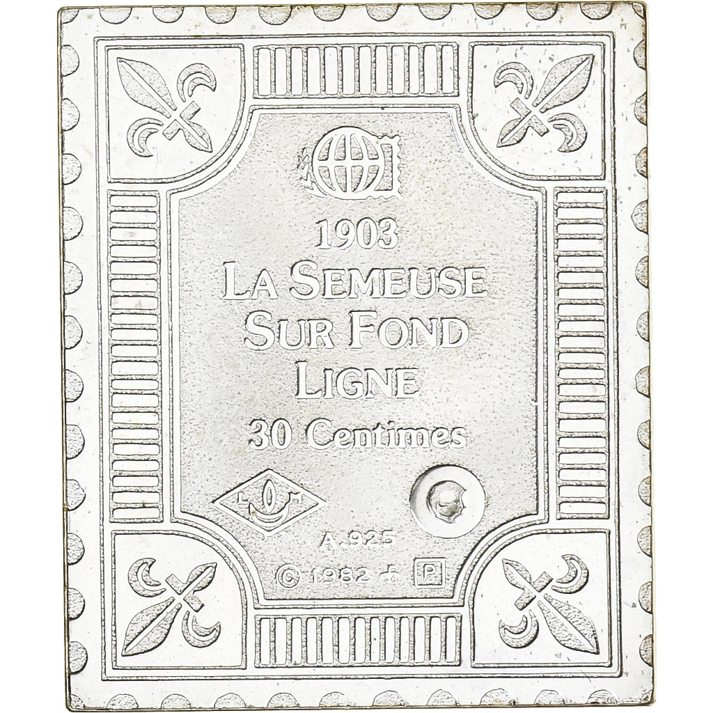 Frankreich, Medaille, Timbre, La Semeuse sur Fond Ligné, 30 Centimes, 1982