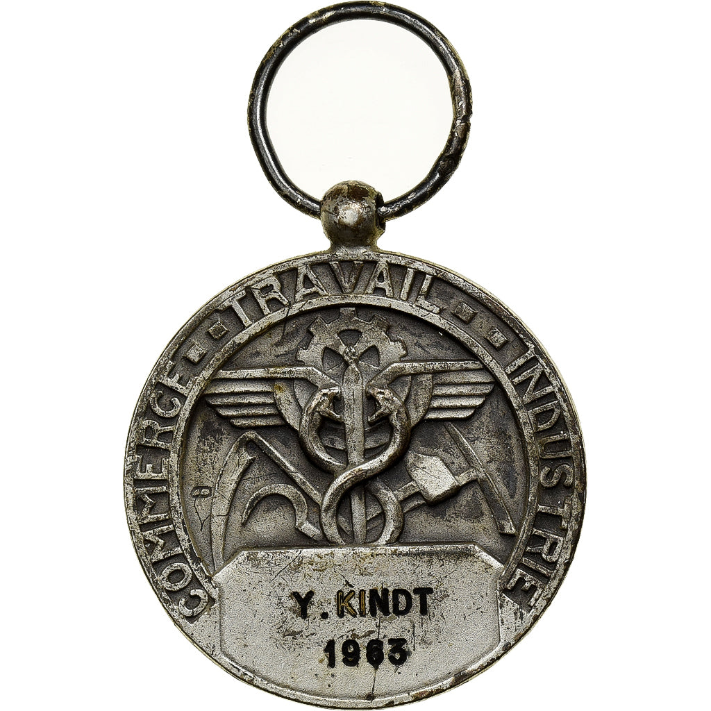 Francia, Industrie-Travail-Commerce, medaglia, 1963, Ottima qualità, Bronzo