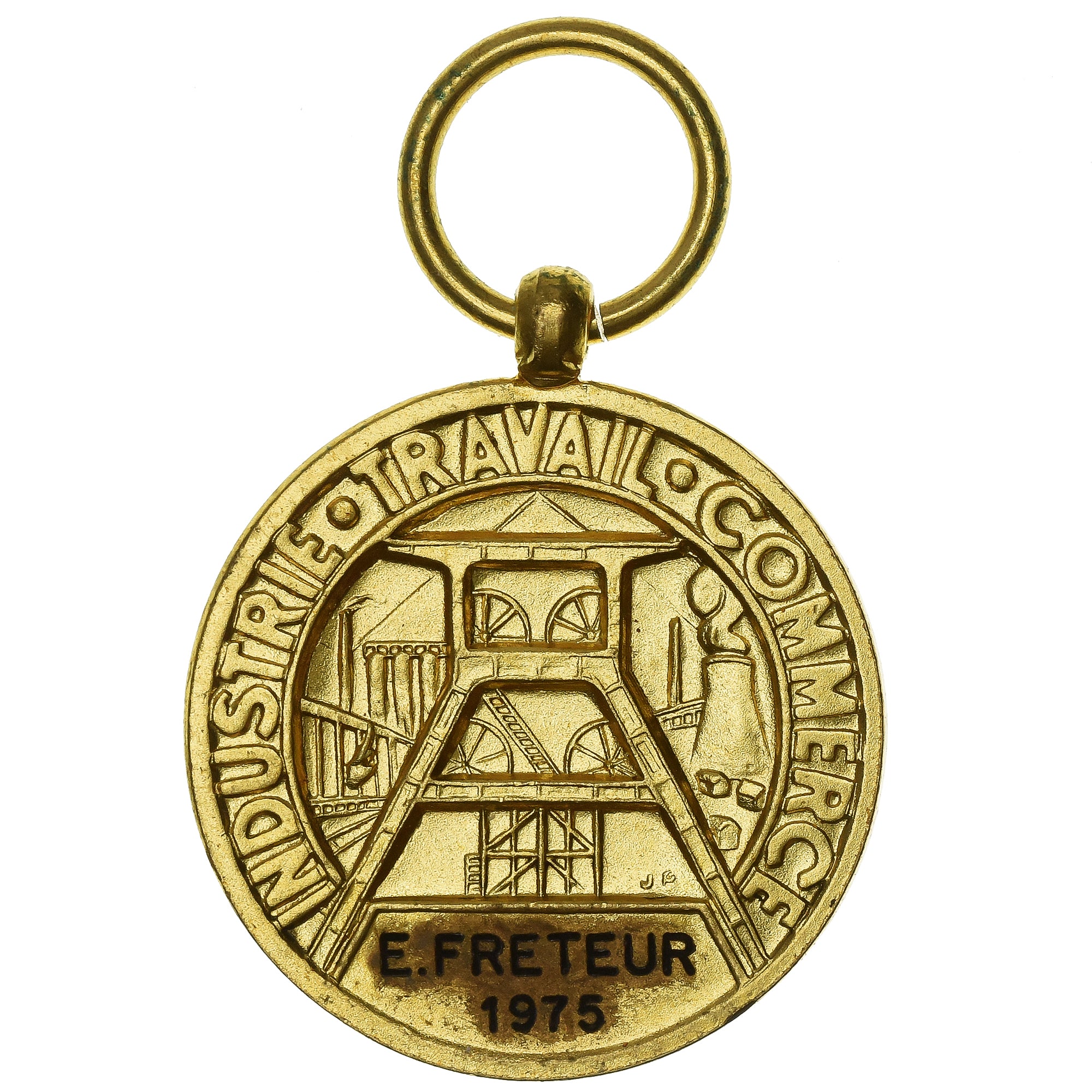 França, Industrie-Travail-Commerce, medalha, 1975, Qualidade Excelente, Bronze