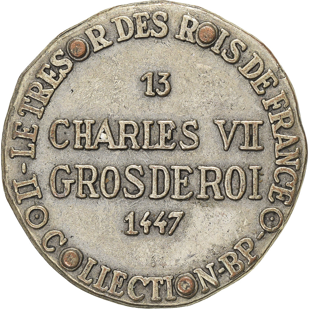 Francja, Token, Collection BP, Gros Charles VII, Miedź, AU(50-53)