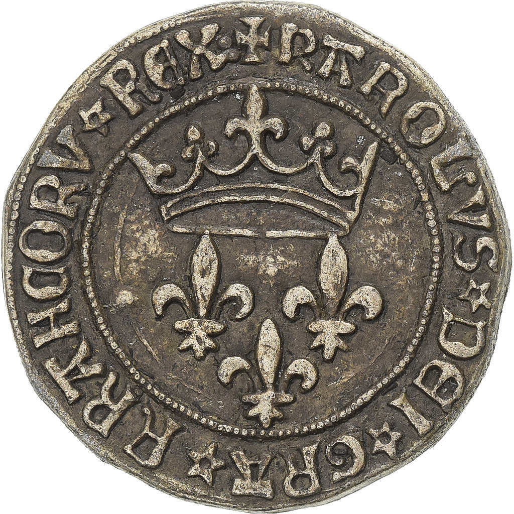 France, Token, Collection BP, Gros Charles VII, Copper, EF(40-45)