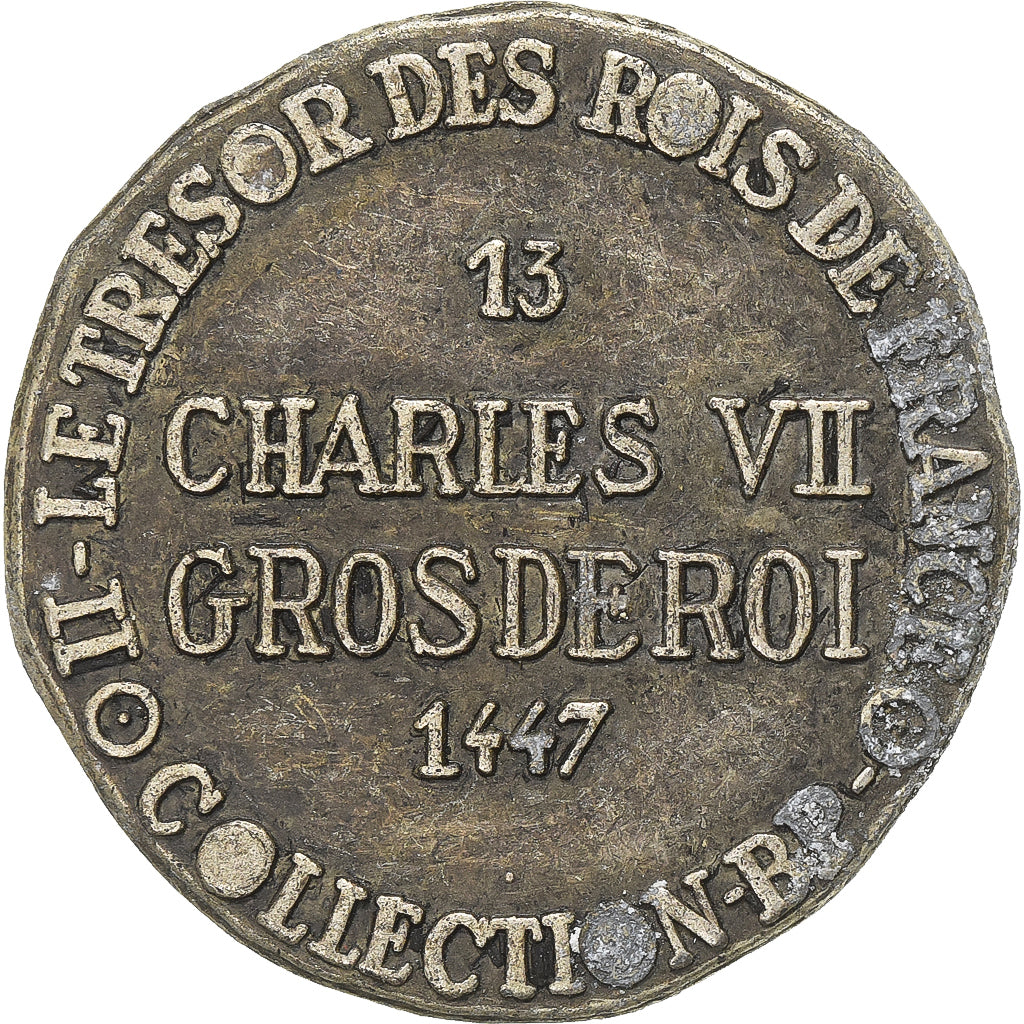 France, Token, Collection BP, Gros Charles VII, Copper, EF(40-45)