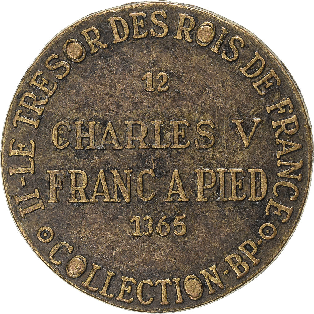 France, Jeton, Collection BP, Franc à Pied, Charles V, History, SUP, Cuivre