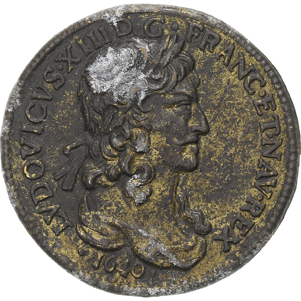 France, Jeton, Collection BP, Dix Louis, Louis XIII, Cuivre, TB