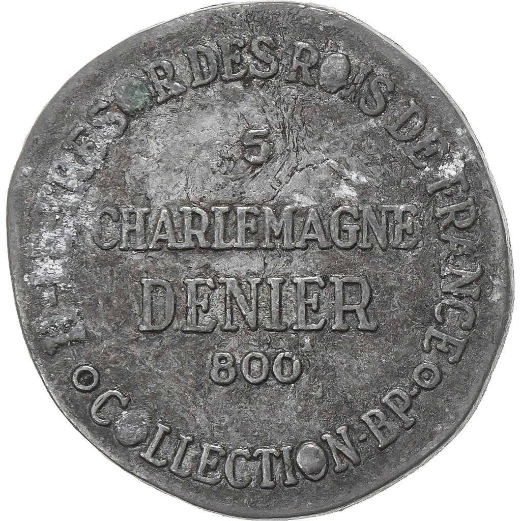 France, Token, Collection BP, Denier de Charlemagne, Copper, AU(50-53)