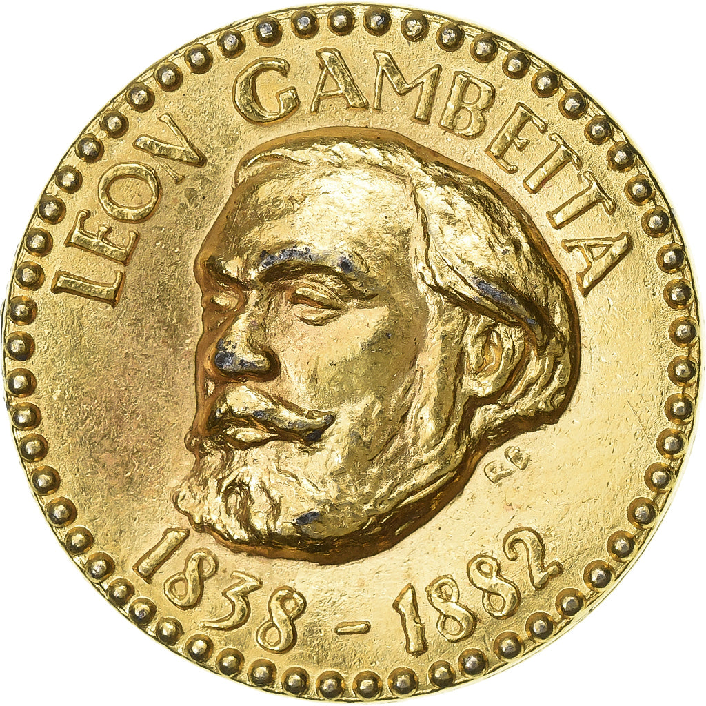 France, Jeton, Collection Total, Léon Gambetta, 1970, Laiton, SUP