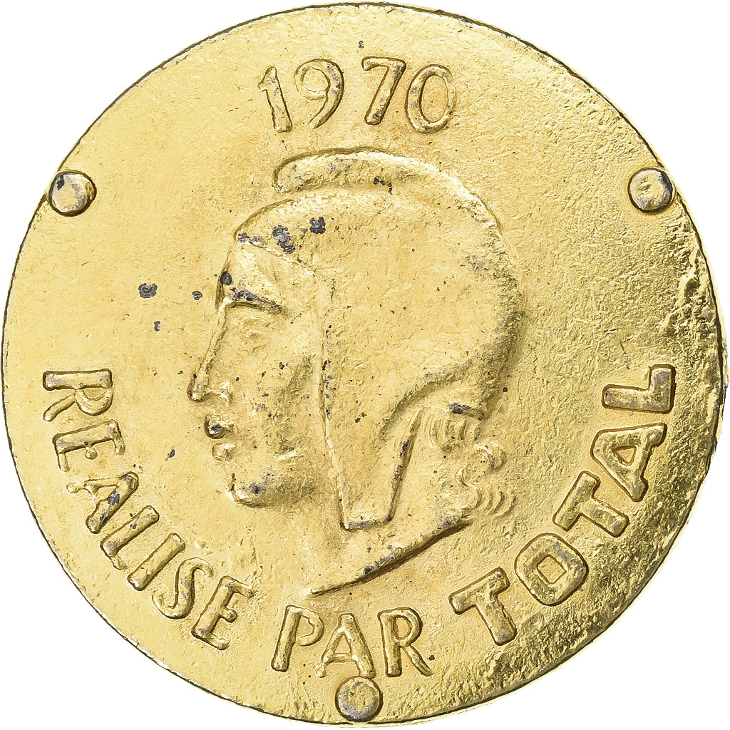 France, Jeton, Collection Total, Léon Gambetta, 1970, Laiton, SUP