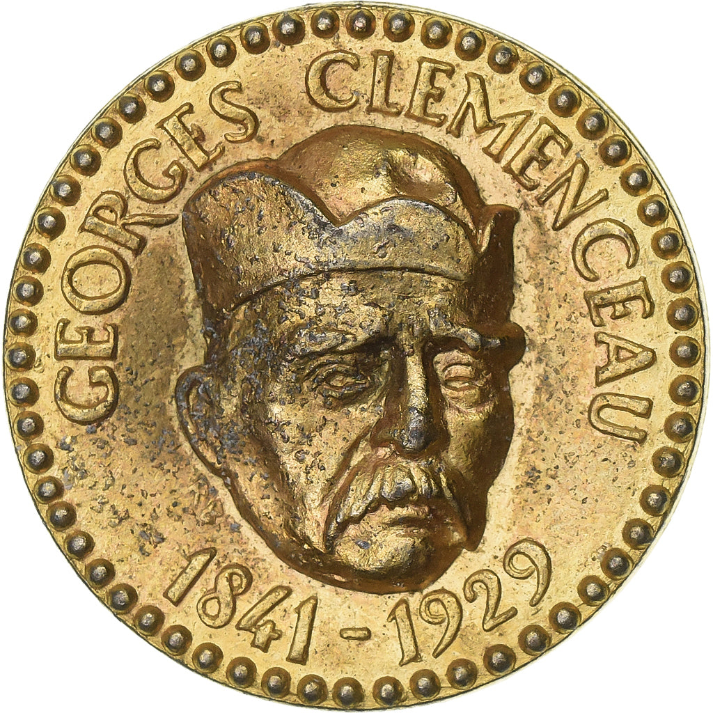 France, Jeton, Collection Total, Georges Clémenceau, 1970, Laiton, TTB