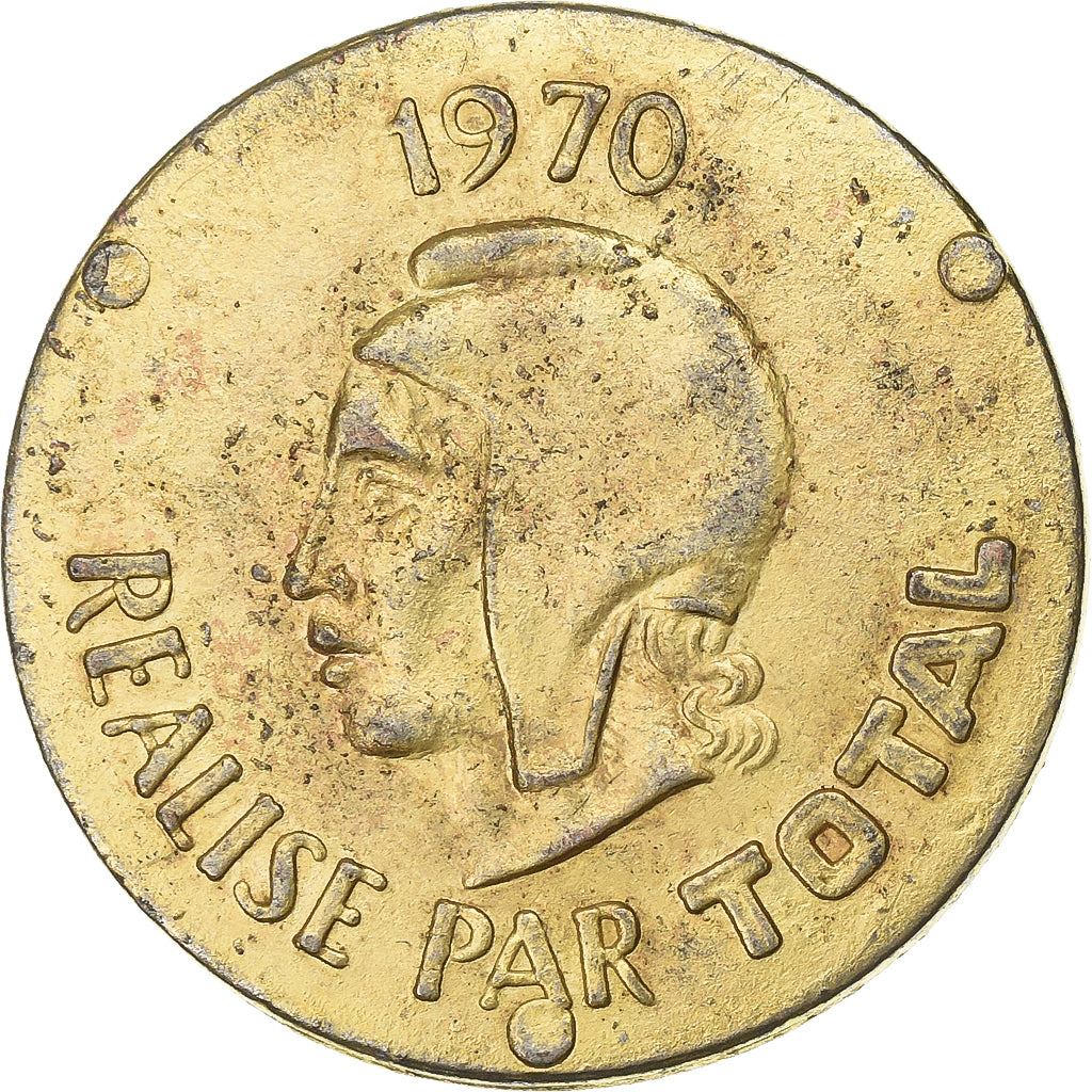 France, Jeton, Collection Total, Georges Clémenceau, 1970, Laiton, TTB